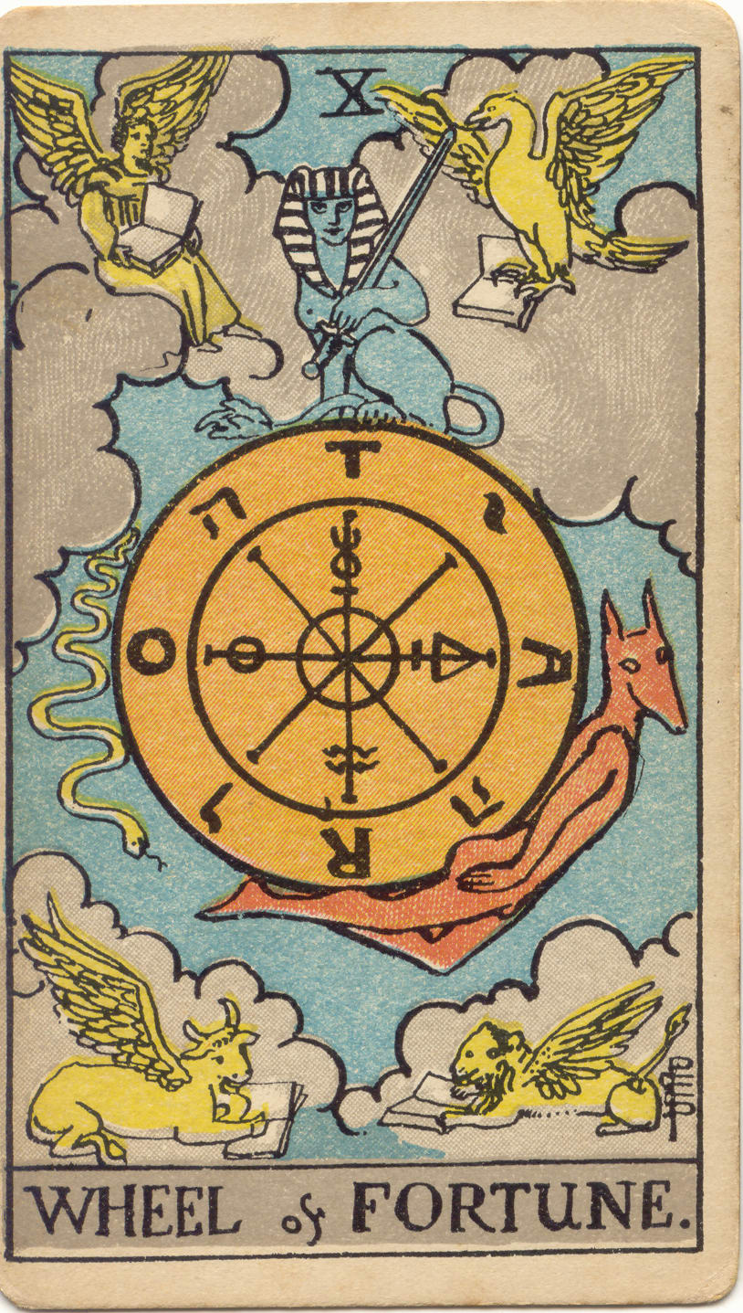 Kader Çarkı Rider–Waite–Smith tarot kartı