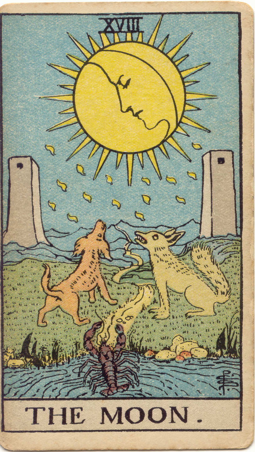 The Moon Rider–Waite–Smith tarot card