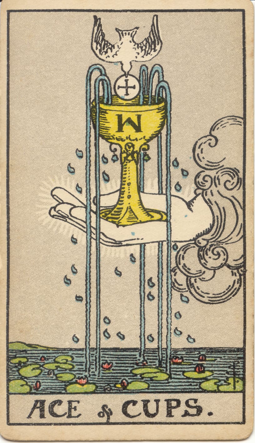 Kupaların Ası Rider–Waite–Smith tarot kartı