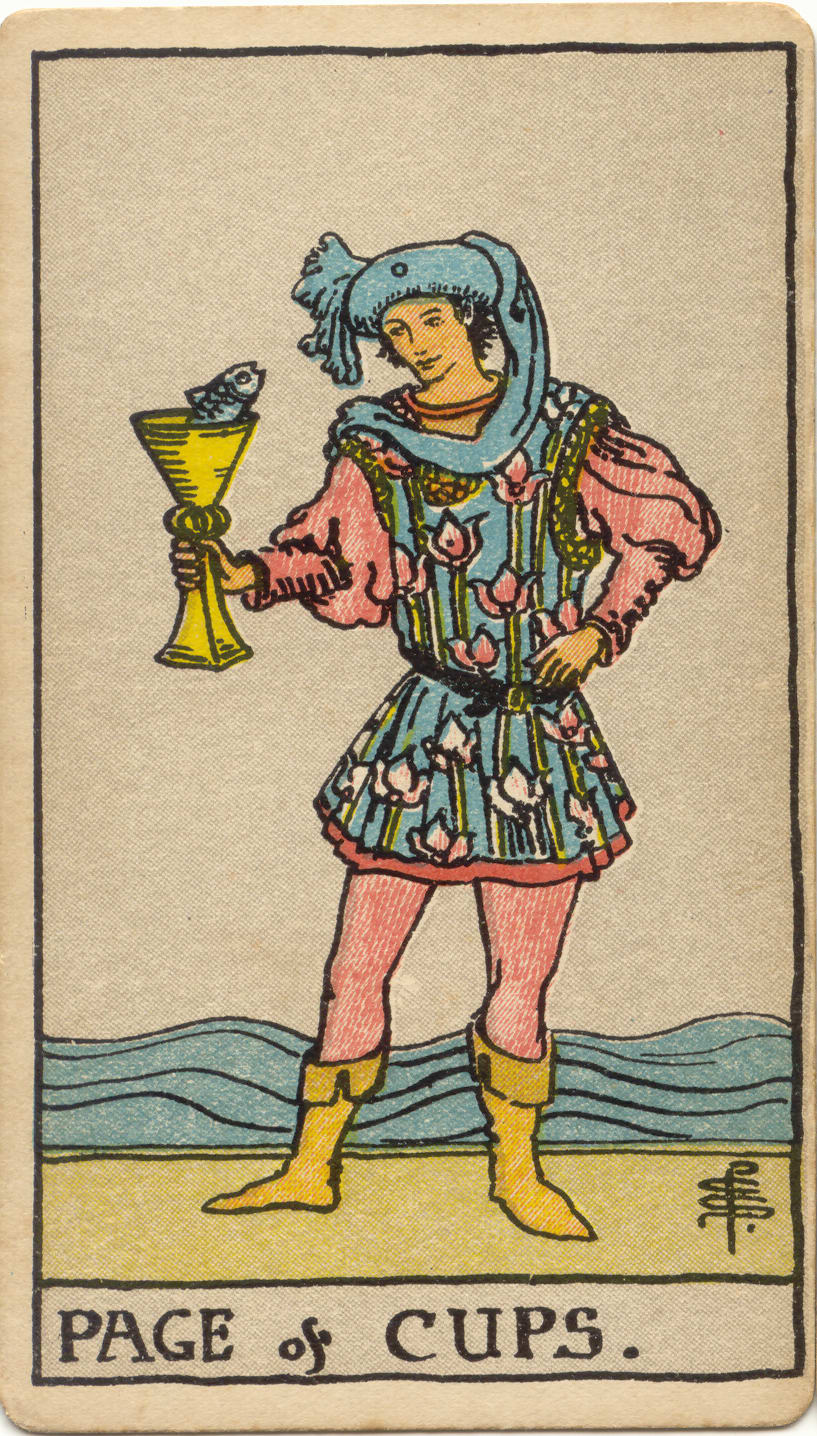 Kupaların Uşağı Rider–Waite–Smith tarot kartı