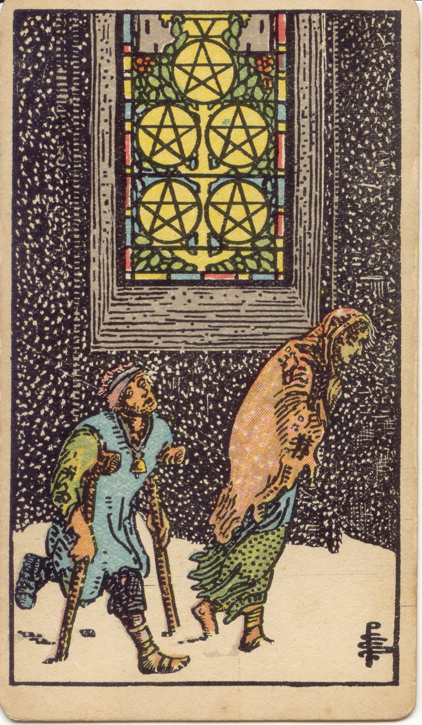 Five of Pentacles Rider–Waite–Smith tarot card