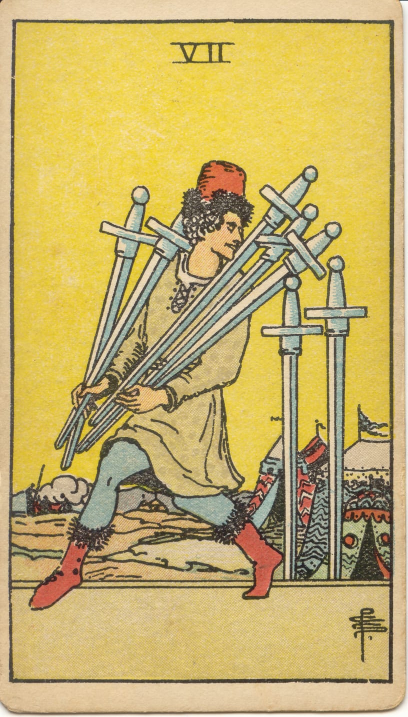 Seven of Swords Rider–Waite–Smith tarot card